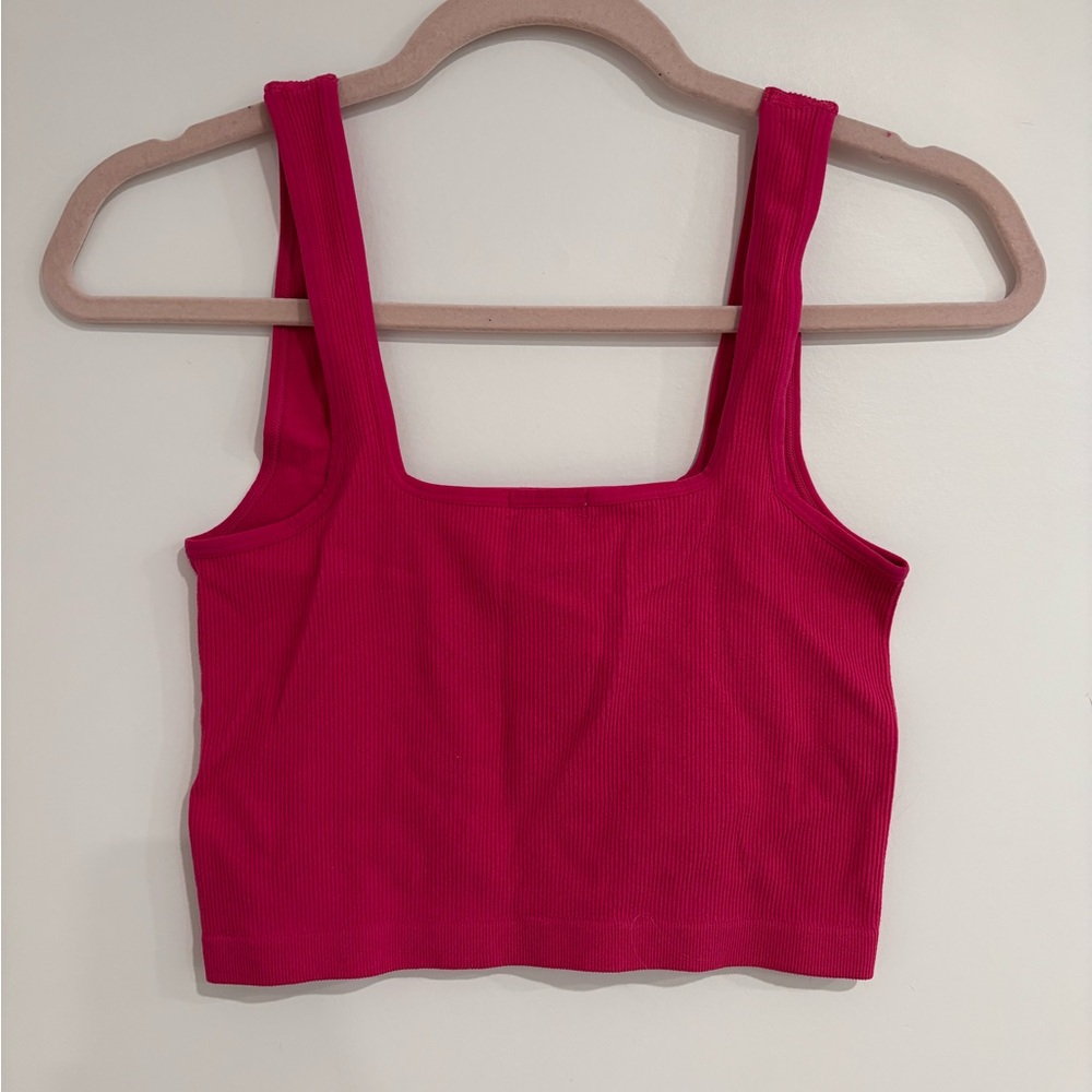 Bozzolo Ribbed Square-Neck Crop Tank - Picture 2 of 3